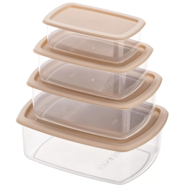 Set Of Food Storage Containers Ardesto AR1312B Fresh, 4Pcs, Beige