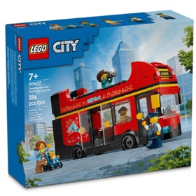 ასაწყობი კონსტრუქცია Lego 60407 City, Red Double-Decker Sightseeing Bus, Prefabricated Construction