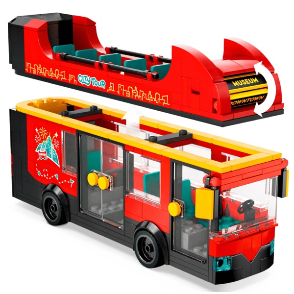ასაწყობი კონსტრუქცია Lego 60407 City, Red Double-Decker Sightseeing Bus, Prefabricated Construction