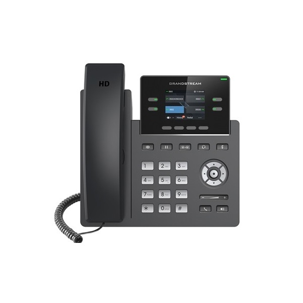 სტაციონარული ტელეფონი Grandstream GRP2612W, IP Phone, 2 SIP, 4 lines, POE, Black