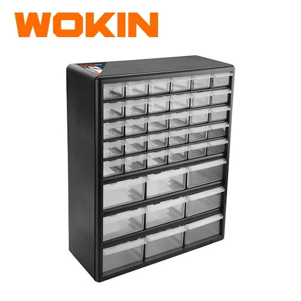 ხელსაწყოების ორგანაიზერი Wokin 900139, 39 DRAWER PLASTIC PARTS STORAGE HARDWARE AND CRAFT CABINET, Black