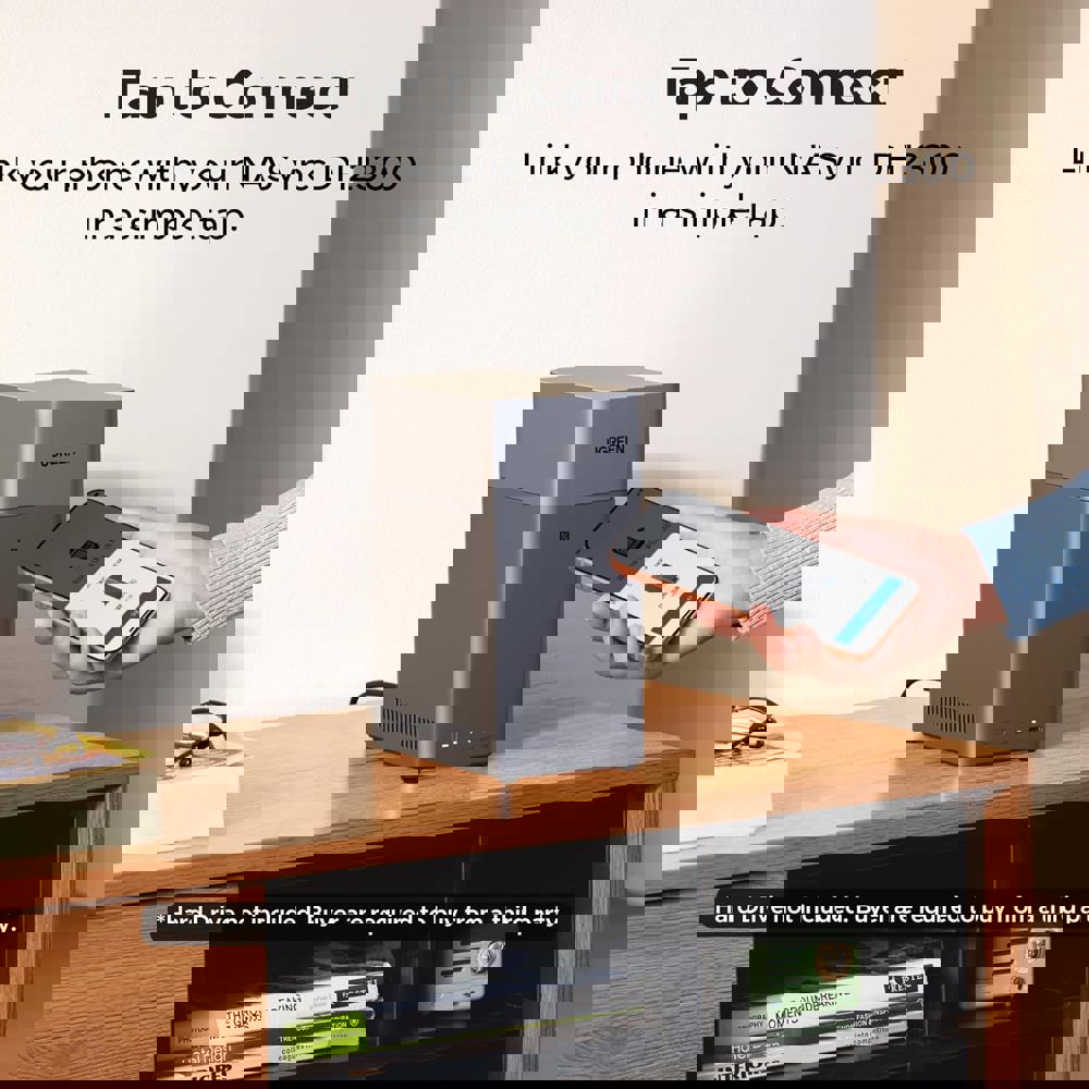 Storage System UGREEN NASync DH2300 (95998), Rockchip A72+A53, 4GB, Diskless, RJ45, USB, Type-C, HDMI, Space Gray