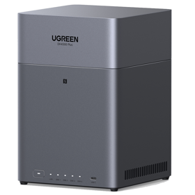Storage System UGREEN NASync DH4300Plus (85660), Rockchip A76+A55, 8GB, Diskless, RJ45, USB, Type-C, HDMI, Space Gray