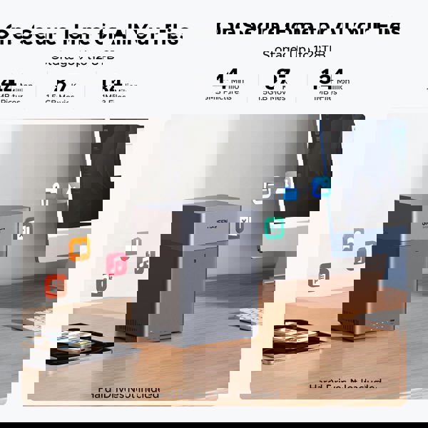 Storage System UGREEN NASync DH4300Plus (85660), Rockchip A76+A55, 8GB, Diskless, RJ45, USB, Type-C, HDMI, Space Gray