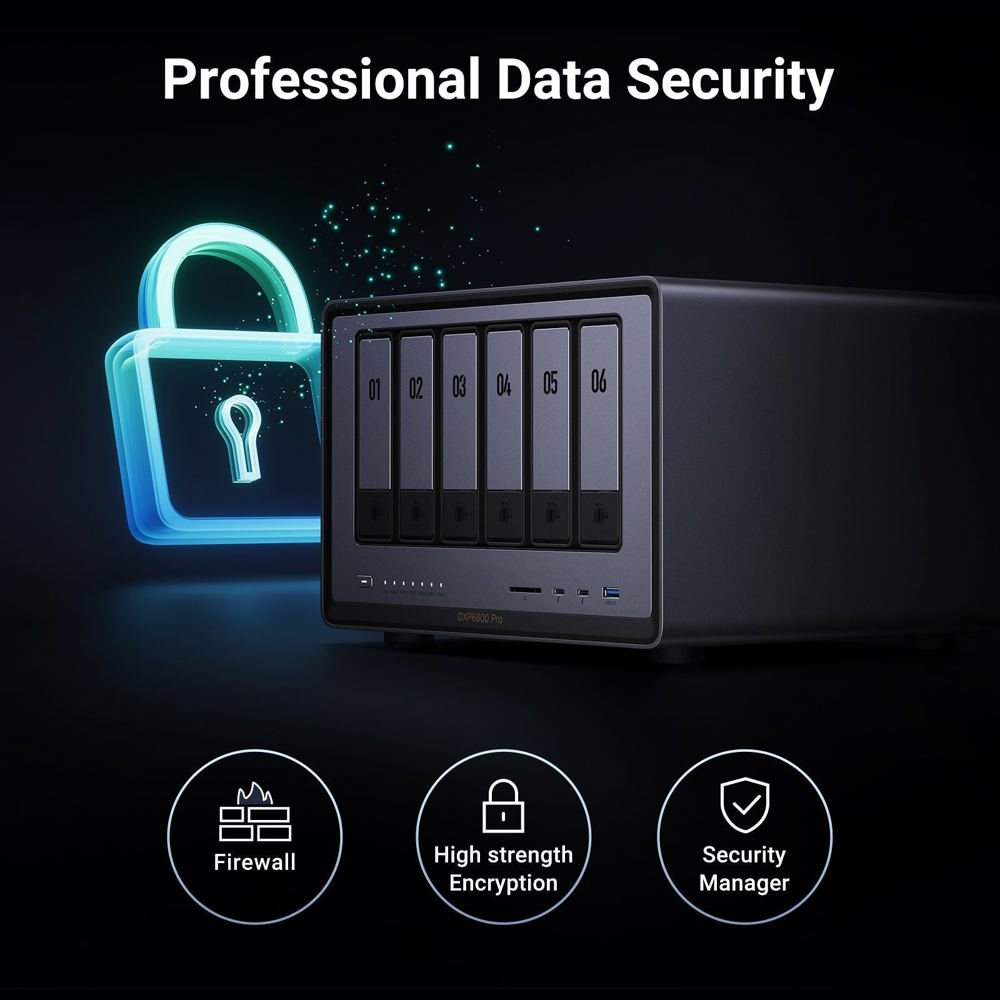 Storage System UGREEN NASync DXP6800Pro (25899B), Intel i5 1235U, 8GB, RJ45, USB, Type-C, HDMI, Space Gray