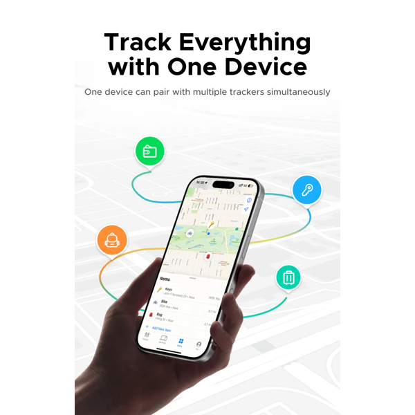 Smart Tag UGREEN CM915 (75644) Slim Pro, IOS+Android, Smart Tag Finder, Dark Gray