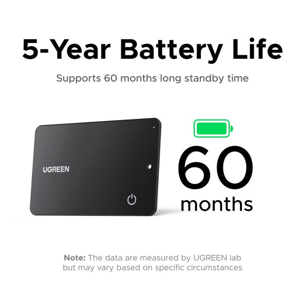Smart Tag UGREEN CM915 (75644) Slim Pro, IOS+Android, Smart Tag Finder, Dark Gray