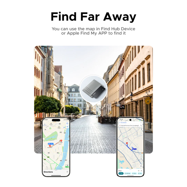 Smart Tag UGREEN CM915 (75644) Slim Pro, IOS+Android, Smart Tag Finder, Dark Gray