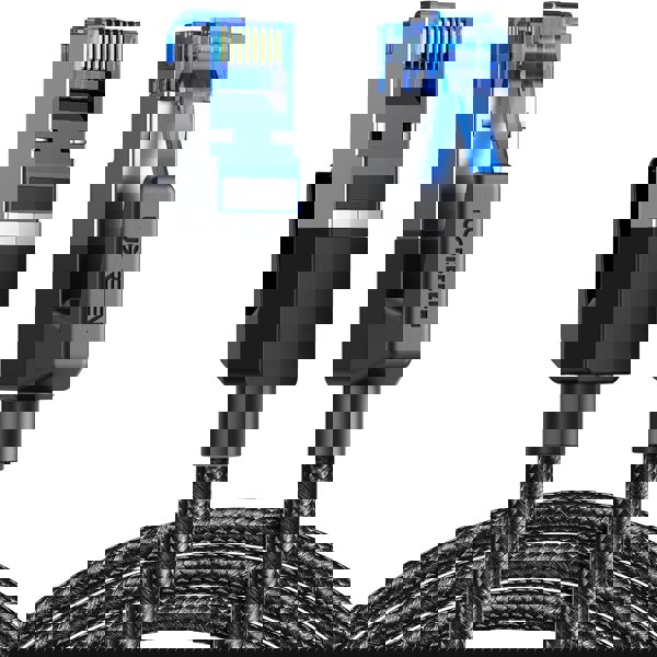 ქსელის კაბელი UGREEN NW153 (80430), CAT8 Patch Cord LAN Cable, 1.5m, Black