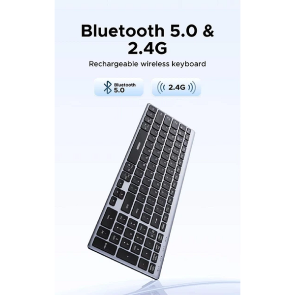 კლავიატურა UGREEN K552 (75163), Wireless, Bluetooth, USB, Keyboard, Grey
