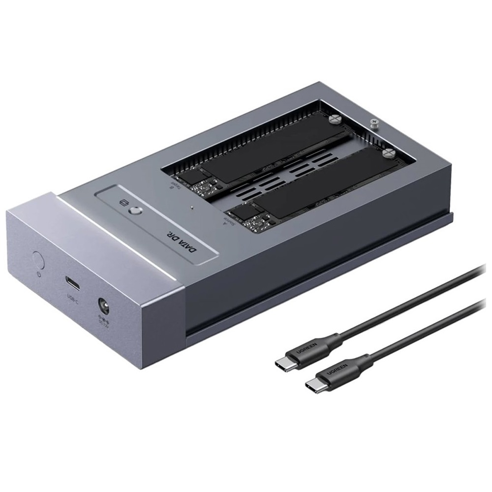 გარე მყარი დისკის ქეისი UGREEN CM847 (65733EU), M.2 NVMe USB4 SSD Enclosure, Grey