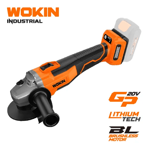 კუთხსახეხი Wokin 621412, 20V, LI-ION Brushless Corless Angle Grinder, Orange