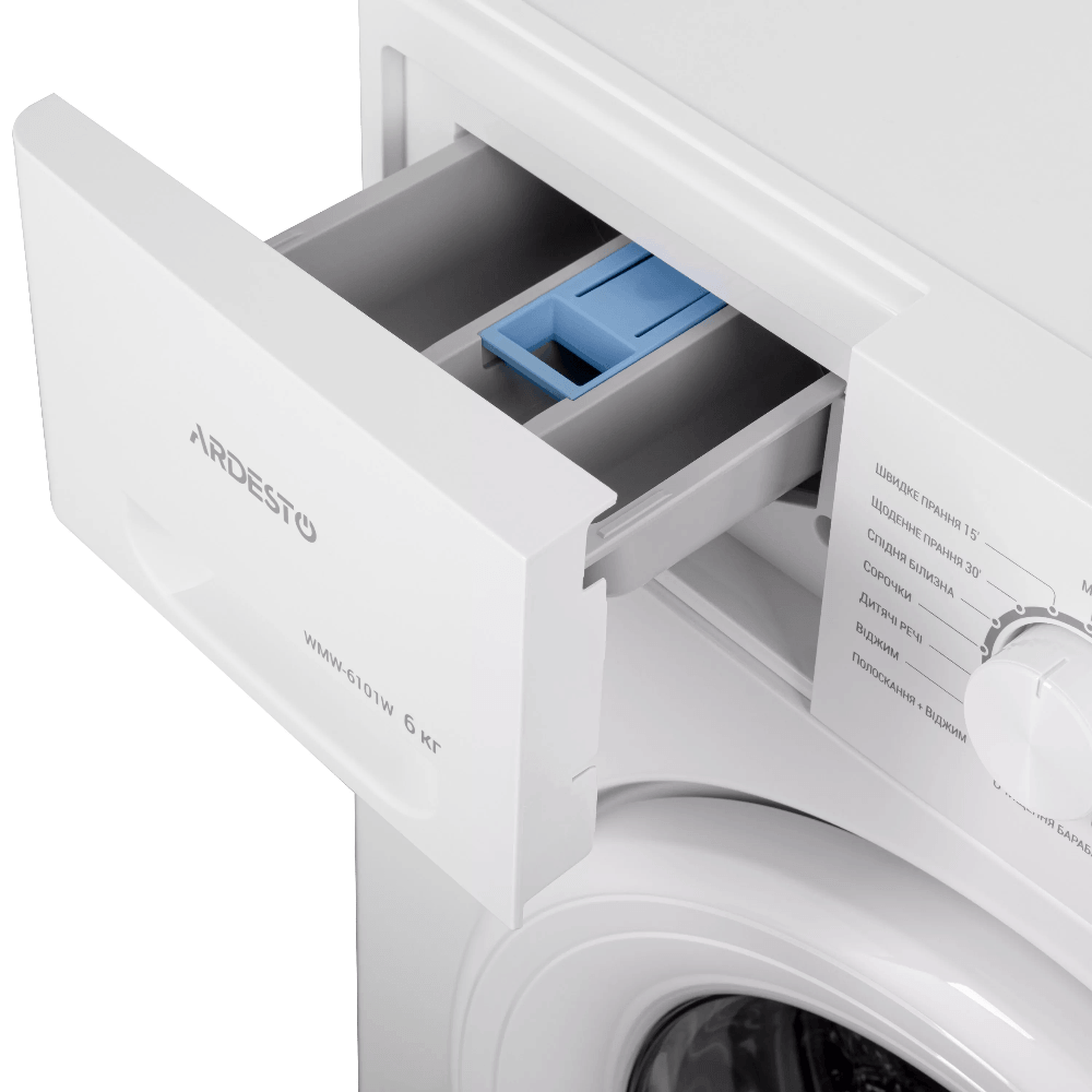 სარეცხი მანქანა Ardesto WMW-6101W, 6Kg, 1200Rpm, A+++, 75Db, Washing Machine, White