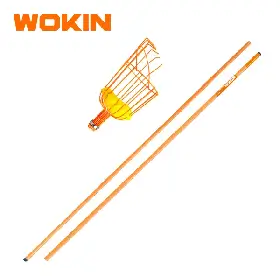 ხილის საკრეფი Wokin 313013 + 313016 TELESCOPIC POLE 200-390CM FRUIT PICKER, Orange