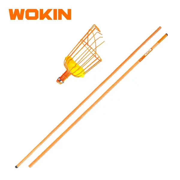ხილის საკრეფი Wokin 313013 + 313016 TELESCOPIC POLE 200-390CM FRUIT PICKER, Orange