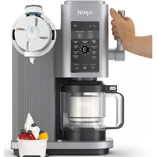ნაყინის აპარატი Ninja NC701EU Swirl by CREAMi, 800W, 0.48L, 13-in-1 Soft Serve And Ice Cream Maker, Silver