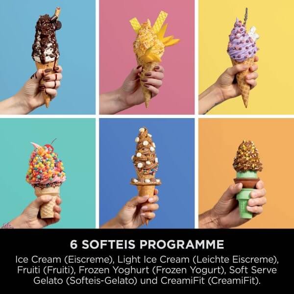 ნაყინის აპარატი Ninja NC701EU Swirl by CREAMi, 800W, 0.48L, 13-in-1 Soft Serve And Ice Cream Maker, Silver