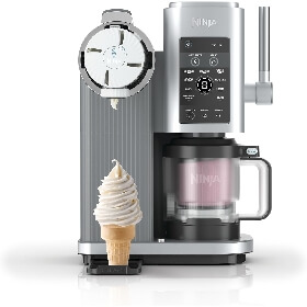 ნაყინის აპარატი Ninja NC701EU Swirl by CREAMi, 800W, 0.48L, 13-in-1 Soft Serve And Ice Cream Maker, Silver
