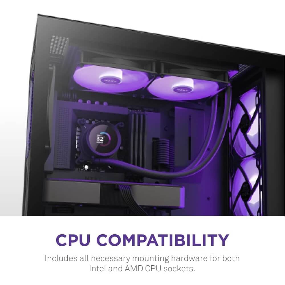 თხევადი გაგრილება NZXT RL-KR280-B1 Kraken 280, 140mm, 1500RPM, Liquid Cooling, Black