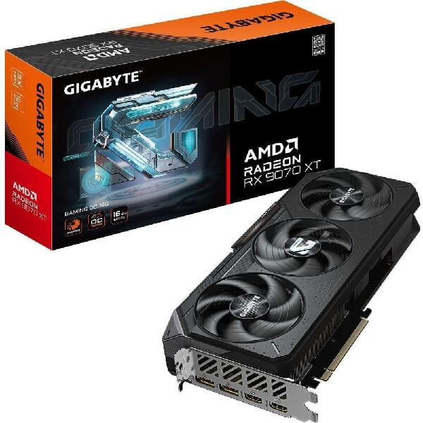 ვიდეო დაფა Gigabyte GV-R9070XTGAMING_OC-16GD GAMING OC, Radeon RX9070XT, 16GB, 256bit, HDMI, DP, Black