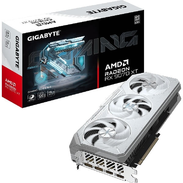 ვიდეო დაფა Gigabyte GV-R907XGAMINGOCICE-16GD GAMING OC ICE, Radeon RX9070XT, 16GB, 256bit, HDMI, DP, White