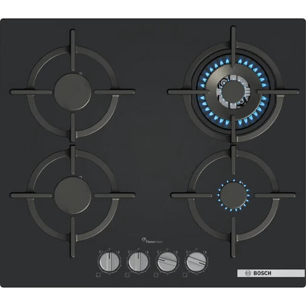 ჩასაშენებელი ქურის ზედაპირი Bosch PPH6A6I10, Built-in Gas Cooktop, Black