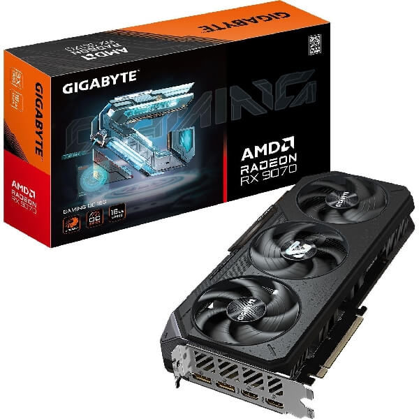 ვიდეო დაფა Gigabyte GV-R9070GAMING_OC-16GD GAMING OC, Radeon RX9070, 16GB, 256bit, HDMI, DP, Black