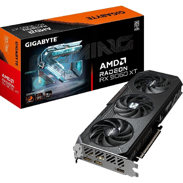 Graphic Card Gigabyte GV-R9060XTGAMING_OC-16GD GAMING OC, Radeon RX9060XT, 16GB, 128bit, HDMI, DP, Black