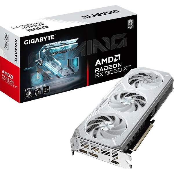 Graphic Card Gigabyte GV-R906XGAMINGOCICE-16GD OC ICE, Radeon 9060XT, 16GB, 256bit, HDMI, DP, White
