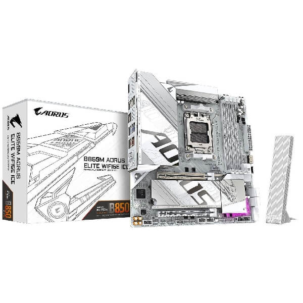 Motherboard Gigabyte B850M AORUS ELITE WF6E ICE, AM5, DDR5, 256GB