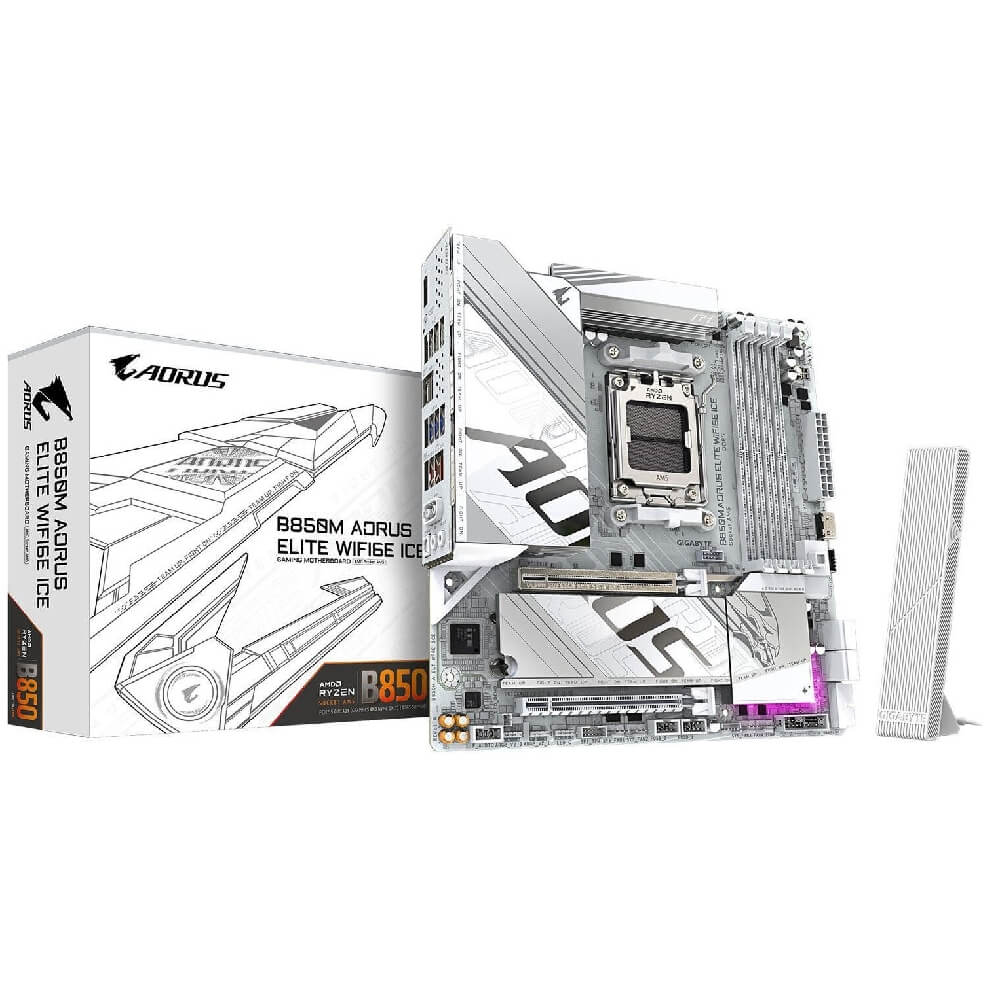 Motherboard Gigabyte B850M AORUS ELITE WF6E ICE, AM5, DDR5, 256GB