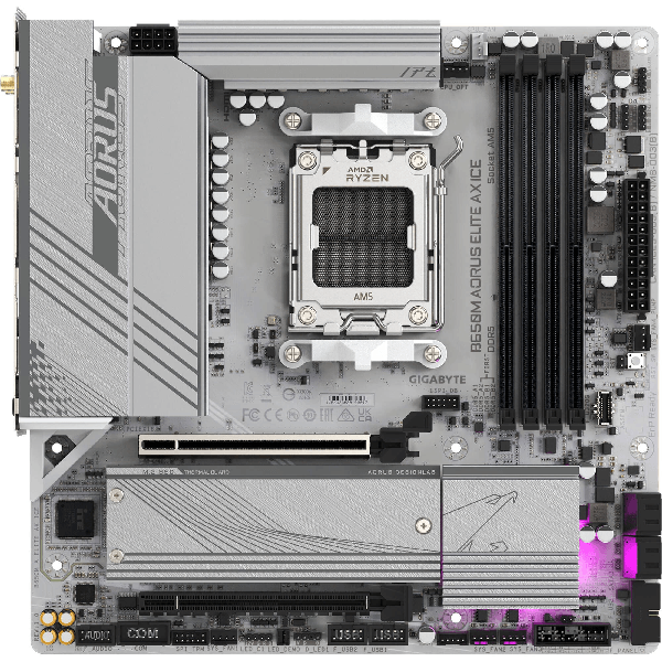 Motherboard Gigabyte B650M A ELITE AX ICE, AM5, DDR5, 256GB