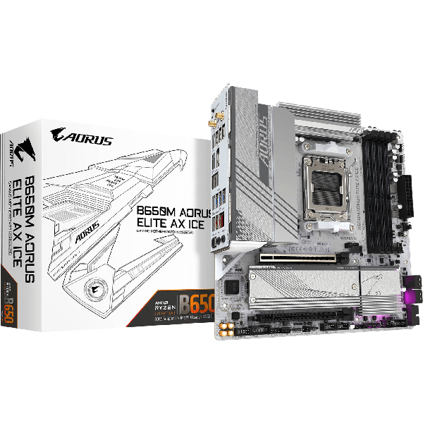 Motherboard Gigabyte B650M A ELITE AX ICE, AM5, DDR5, 256GB