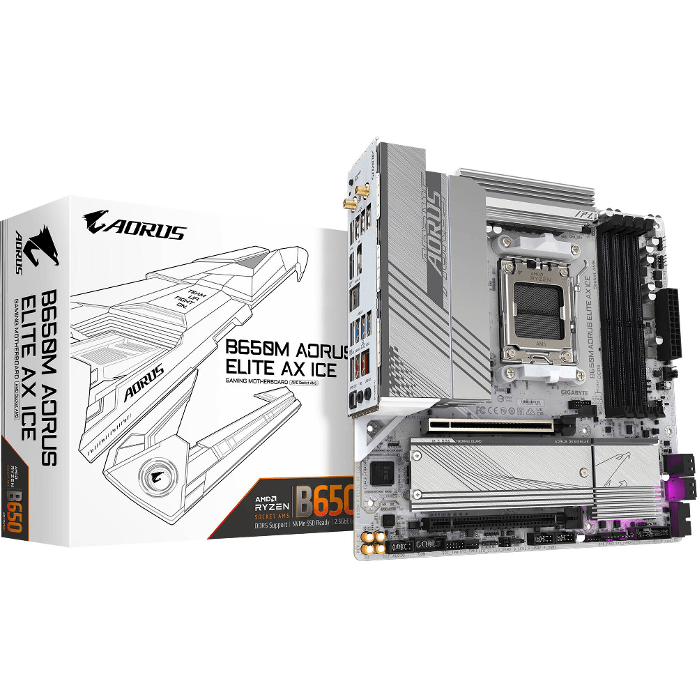 Motherboard Gigabyte B650M A ELITE AX ICE, AM5, DDR5, 256GB