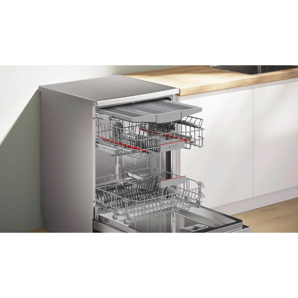 ჭურჭლის სარეცხი მანქანა Bosch SMS4IMI62Q, A, 50Db, Dishwasher, Silver