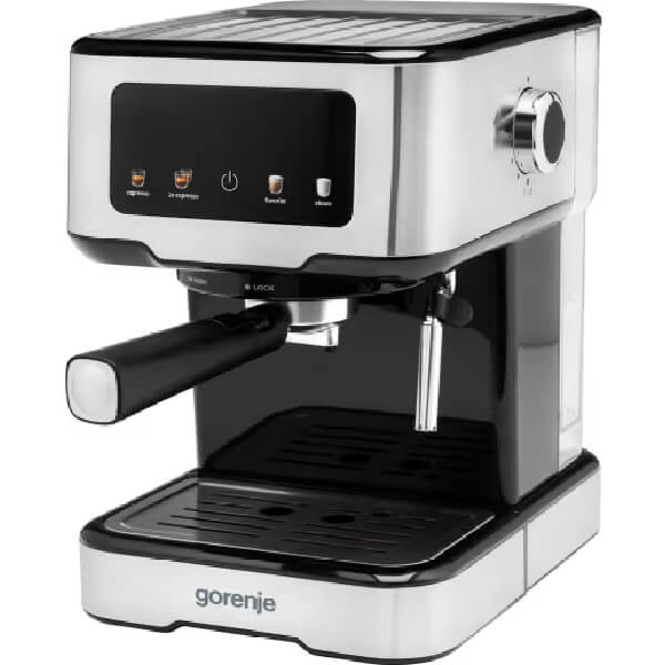 Coffee Machine Gorenje ESCM15CD, 1100W, 1.5L, Black/Silver