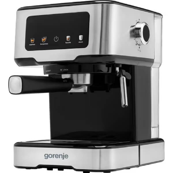 Coffee Machine Gorenje ESCM15CD, 1100W, 1.5L, Black/Silver