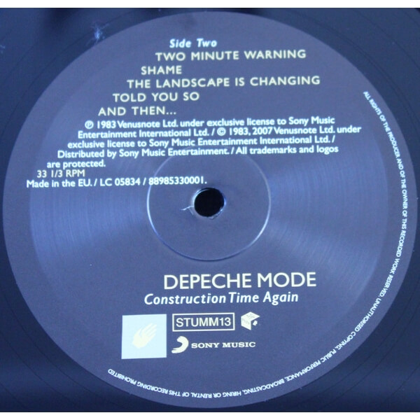 ვინილი Depeche Mode - Construction Time Again