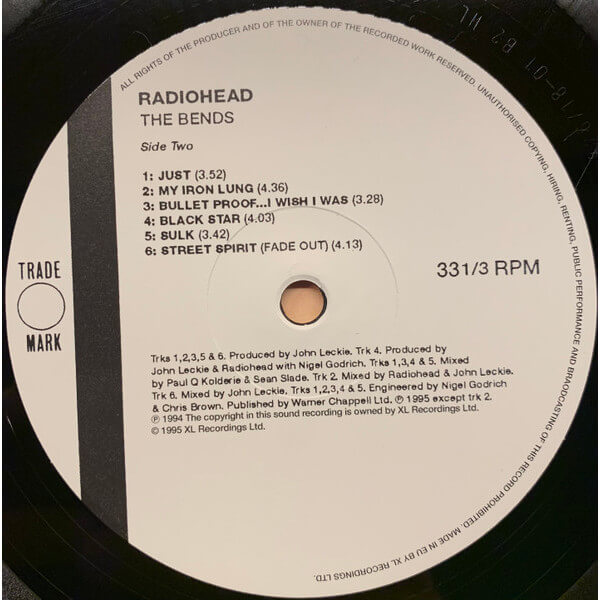 ვინილი Radiohead - Bends