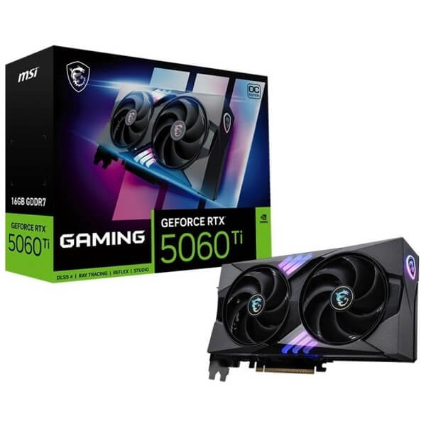 Graphic card MSI 912-V535-006 GAMING OC, GeForce RTX5060Ti, 16GB, 128bit, HDMI, DP, Black