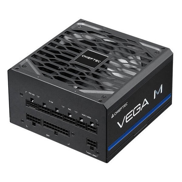CHIEFTEC PSU Vega M (850W), >90%, 80+ Gold, 135mm FDB, 1xMB 24pin(20+4), 2xCPU 8pin(4+4), 3xMolex, 6xSATA, 4xPCIe 8pin(6+2), 1xPCIe GEN5 16pin, Fully Modular