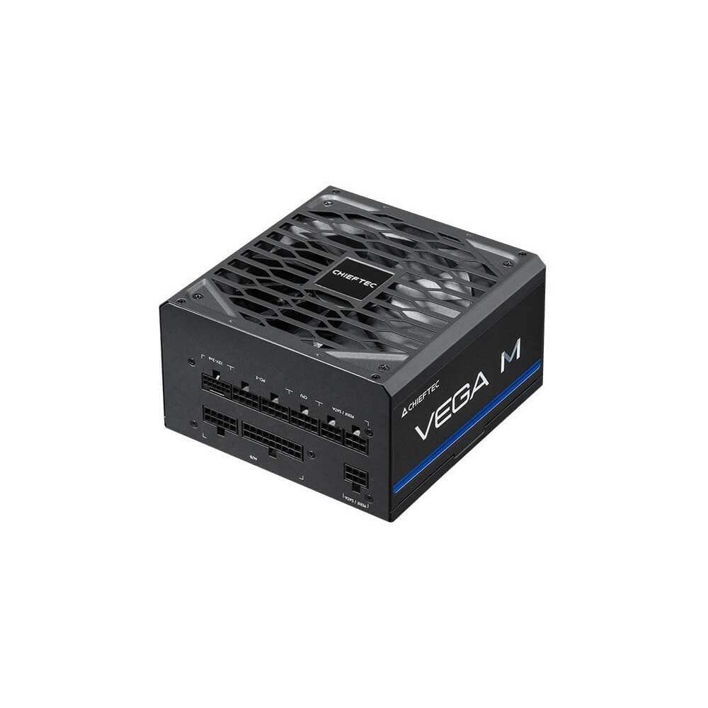 CHIEFTEC PSU Vega M (850W), >90%, 80+ Gold, 135mm FDB, 1xMB 24pin(20+4), 2xCPU 8pin(4+4), 3xMolex, 6xSATA, 4xPCIe 8pin(6+2), 1xPCIe GEN5 16pin, Fully Modular