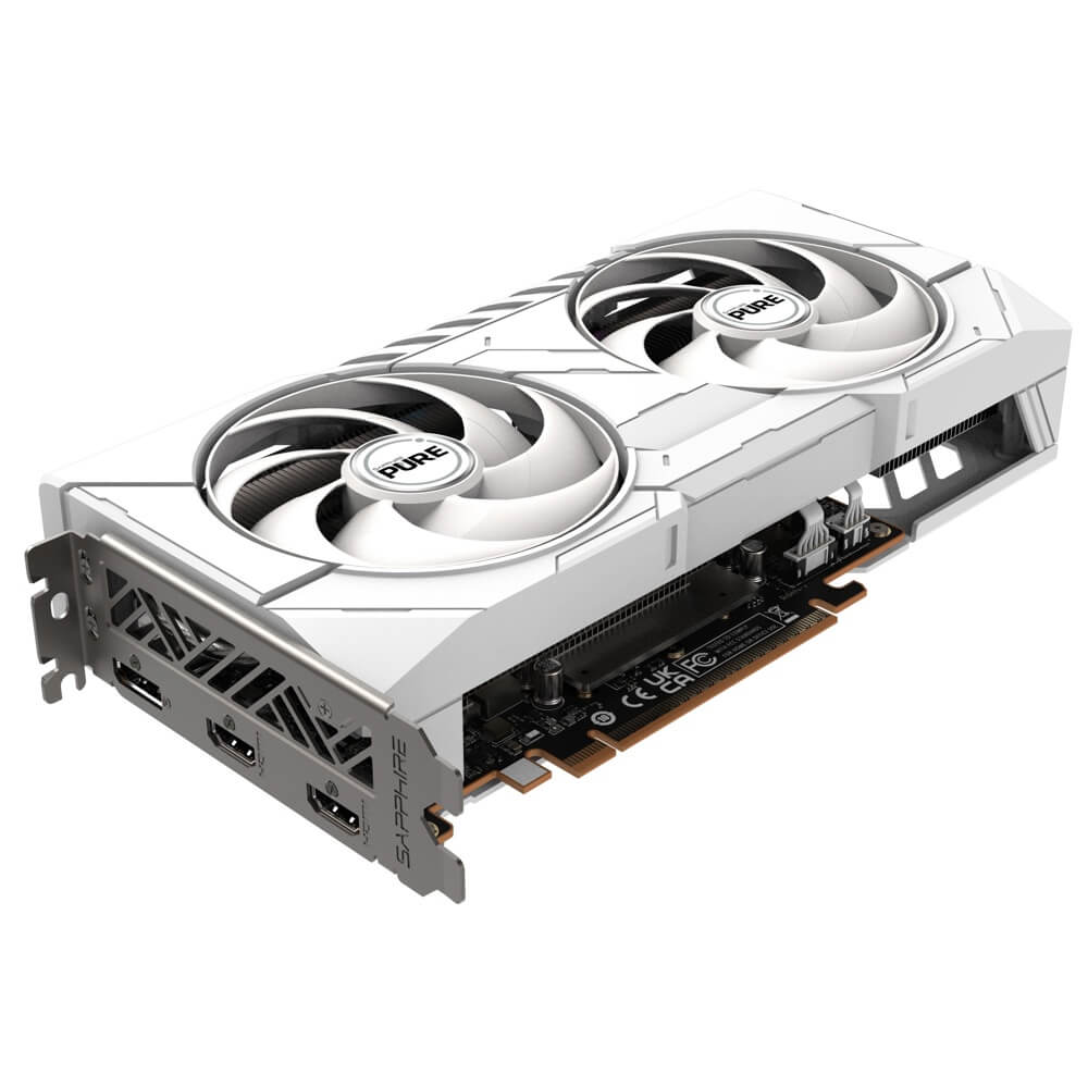 ვიდეო დაფა Sapphire 11350-02-20G PURE GAMING OC, Radeon RX9060XT, 16GB, 128bit, HDMI, DP, White