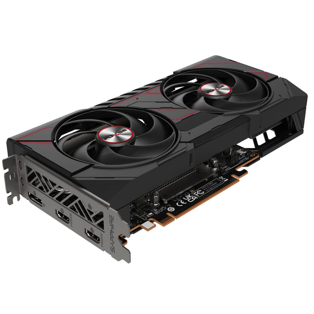 ვიდეო დაფა Sapphire 11350-03-20G PULSE GAMING OC, Radeon RX9060XT, 16GB, 128bit, HDMI, DP, Black
