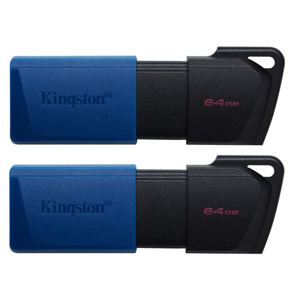 USB ფლეშ მეხსიერება Kingston DTXM/64GB-2P DT Exodia, 2Pcs, 64GB, USB 3.2, Flash Memory, Black/Blue