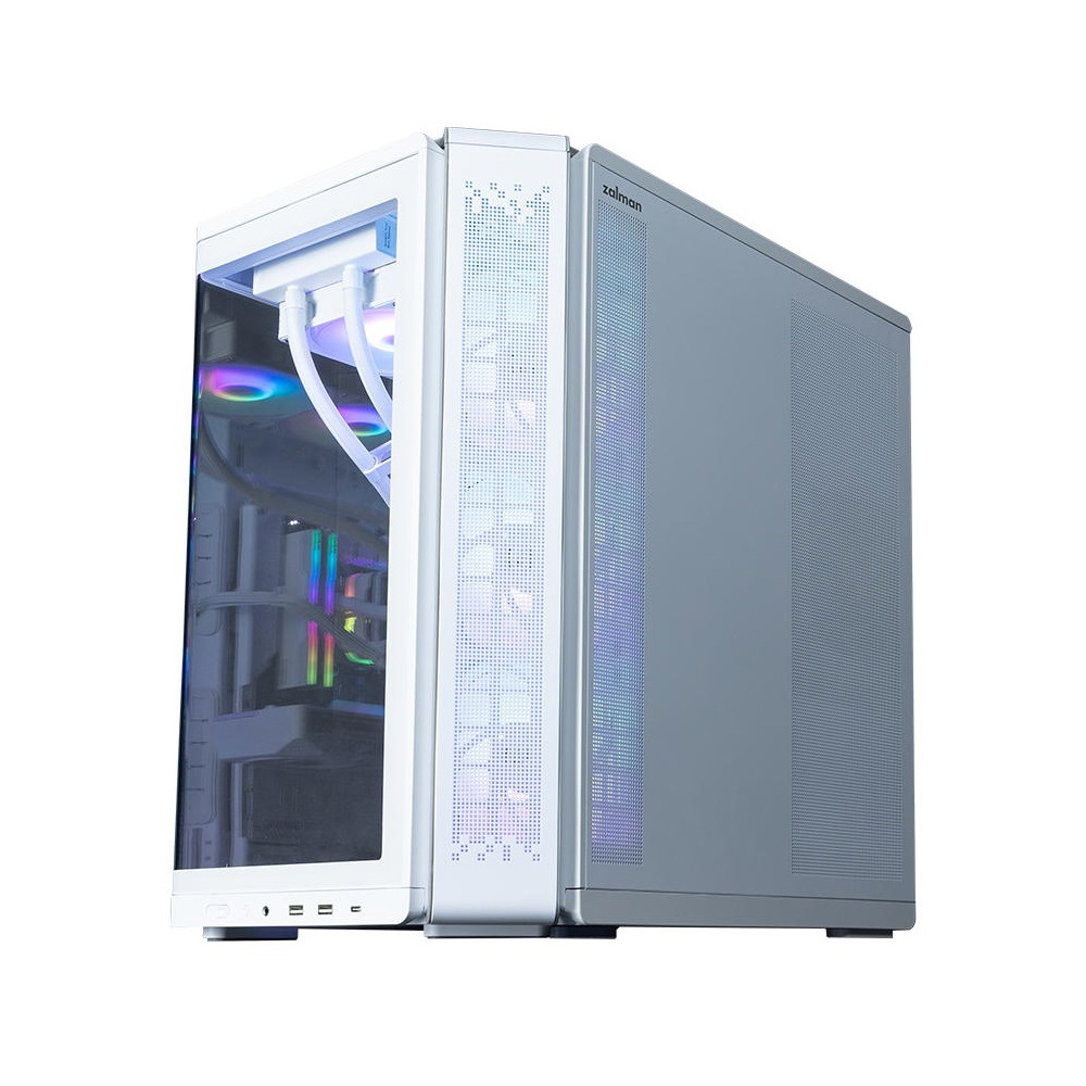 Computer Case Zalman P60White, MidT, ATX, Mini-ITX, mATX, 2xUSB3.0, White