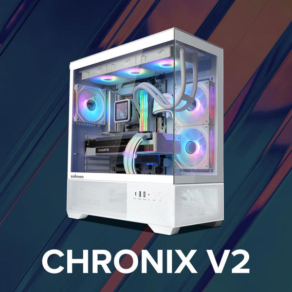 ქეისი Zalman Chronix V2, Computer Case, MidT, ATX, mini-ITX, mATX, USB3.0, USB2.0, White