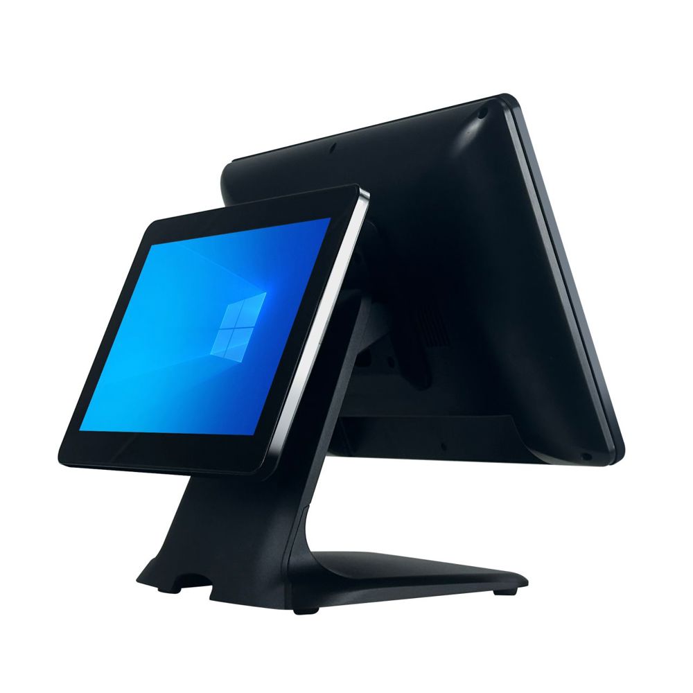 პოს ტერმინალი Allscreen PI3O8GS256GD 15.6" and 11 inch Dual Touchscreen, Intel Core i3 12th, 8GB, 256GB SSD, Pos Terminal, Black