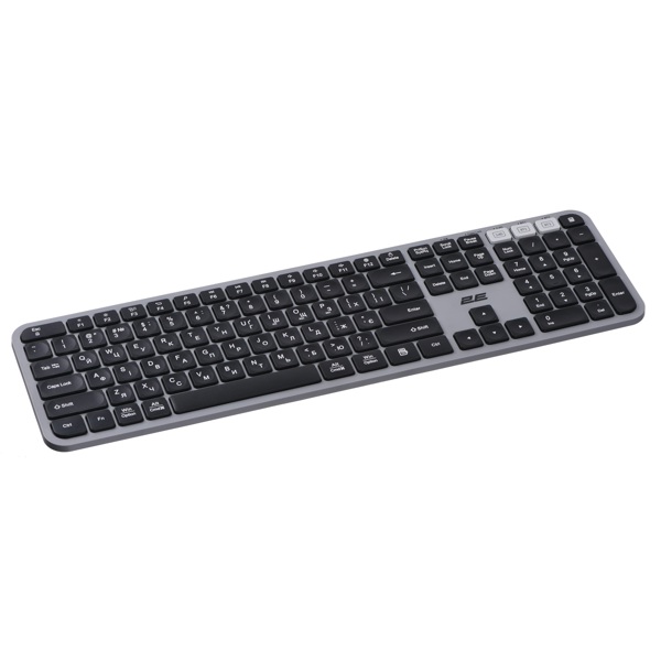 კლავიატურა+მაუსი 2E 2E-MK440WBGR_UA, Wireless, Bluetooth, USB, Keyboard And Mouse, Black/Grey