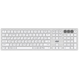 კლავიატურა 2E 2E-KS270WBWH, Wireless, USB, Bluetooth, Keyboard, Silver/White